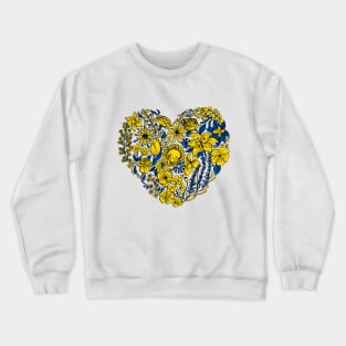 Heart of Flowers for Ukraine (Light Grey Background) Crewneck Sweatshirt